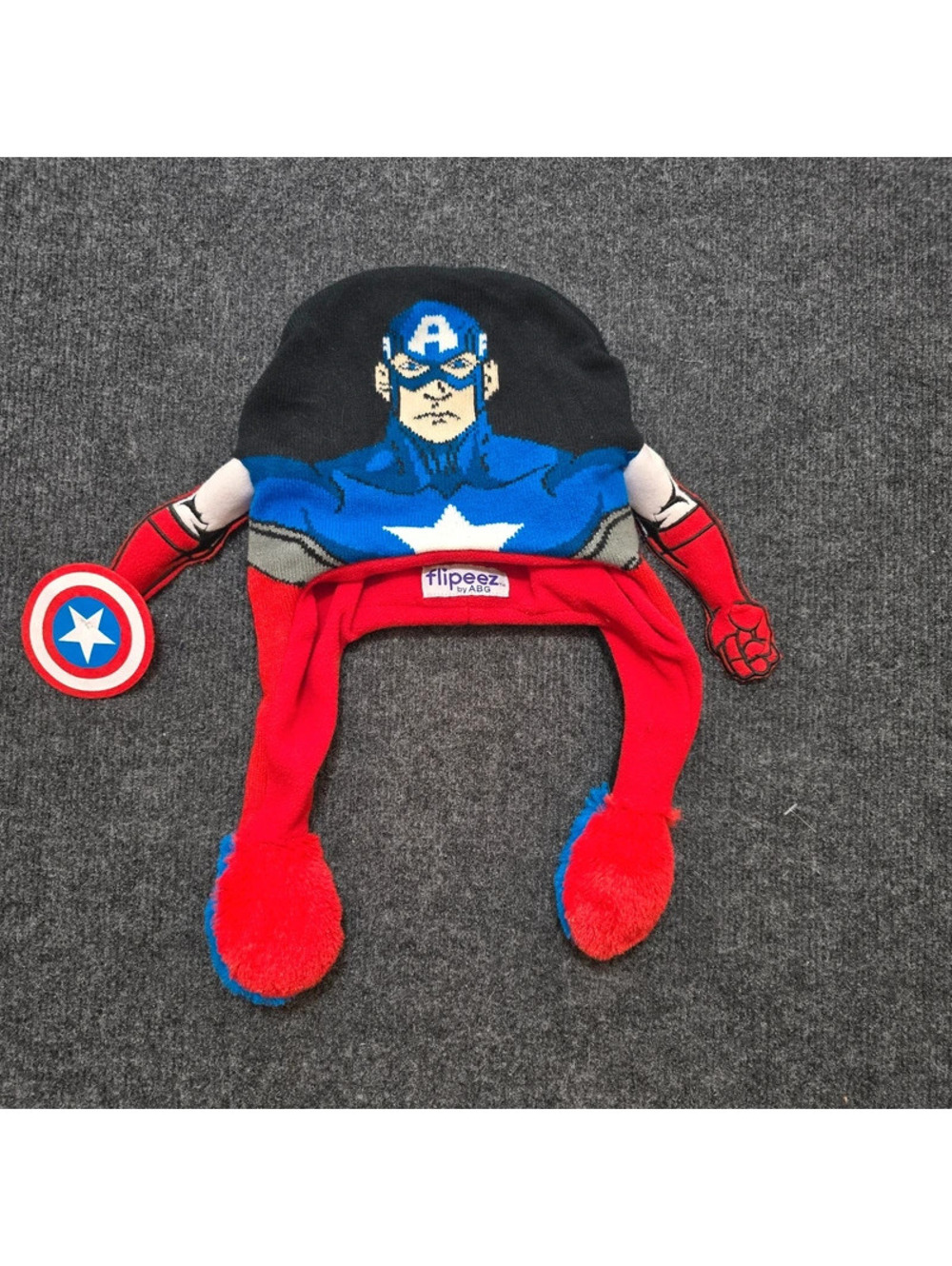 Marvel Avengers Captain America Flipeez Action Hat Beanie Squeeze Flapping Arms